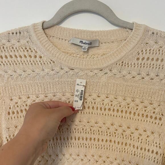 NWT Madewell Scalloped-Trim Sweater Tee In Sand Size XS - Picture 4 of 7